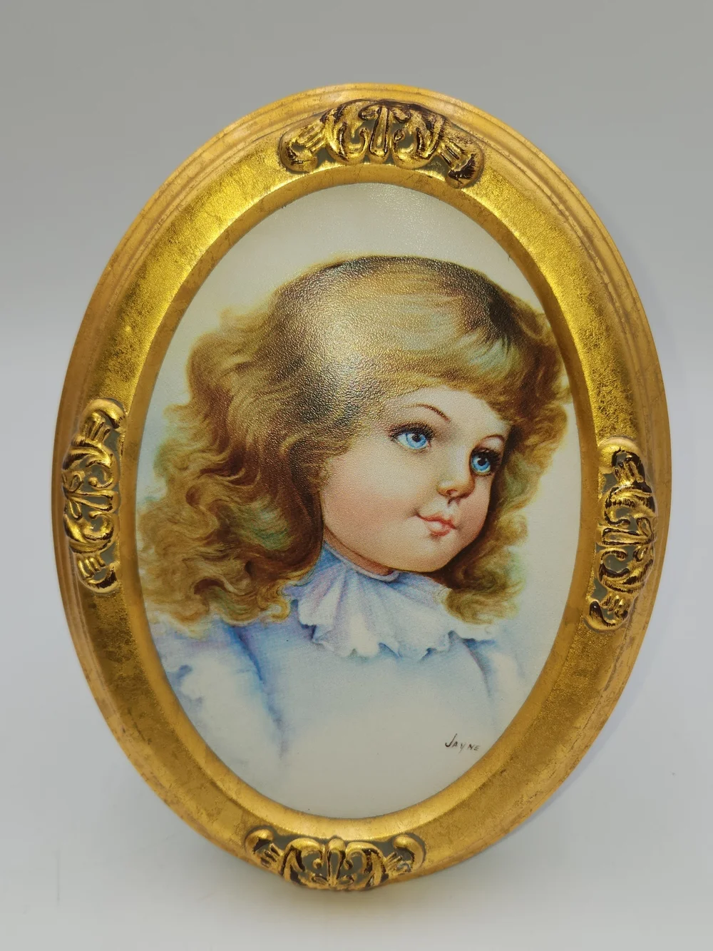 Ornate Oval Frame Gold Gilt 5x7 Picture Canvas Print